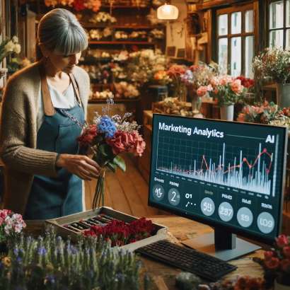 Making smart marketing decisions with AI sales tools in a small florist shop